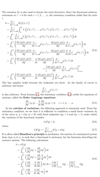 The notation D, is also used to denote the total derivative, Since the functional achieves extremum at e = 0 for each i = 1,