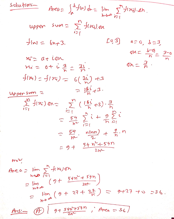 Solutions Ancos sofon) dra line 5941c).an. - hoor upper sum= & flai).on flme = bu+3. [0, 3] azo, b=3, na ba om 30 niz ation H