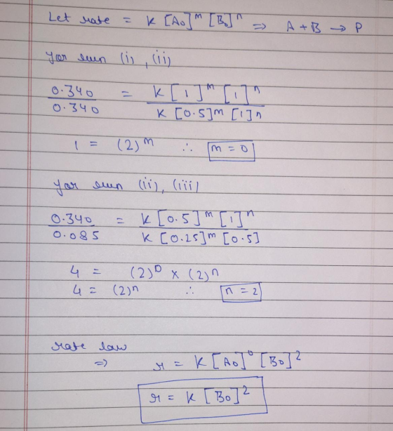 Let mate = k [A] [B] = A + B P (11) (أ) میسل هو و 603 = 7]*[۱] - 6. 790 k Co0S] [1] (= (2) ( .. (( = 0 له (111) (1) اسف 0 .