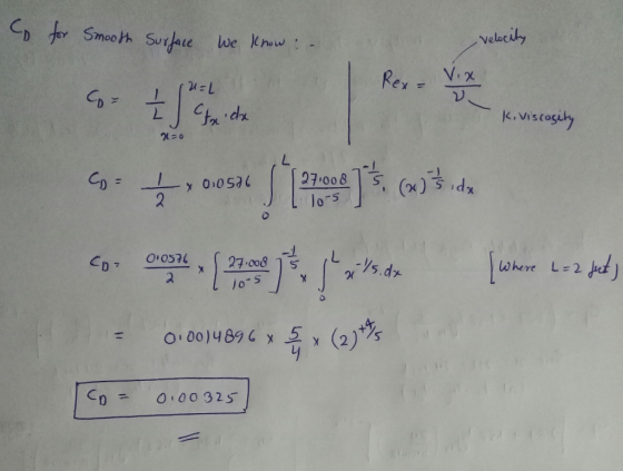 e how velacily 7006,() d lo-5 CD 105,081 where L=2 00014891 x 5 x (2)% CD= 0,00325