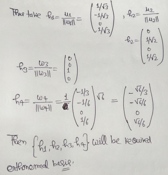 Thus take hi= Mi leyll 4783 -4/13 h2= M2 114211 1/3 h2= 1/12 412 DO 63 hga 116311 O 1 ha lot 1-43 -416 1_56/3 -V6/6 116411 0