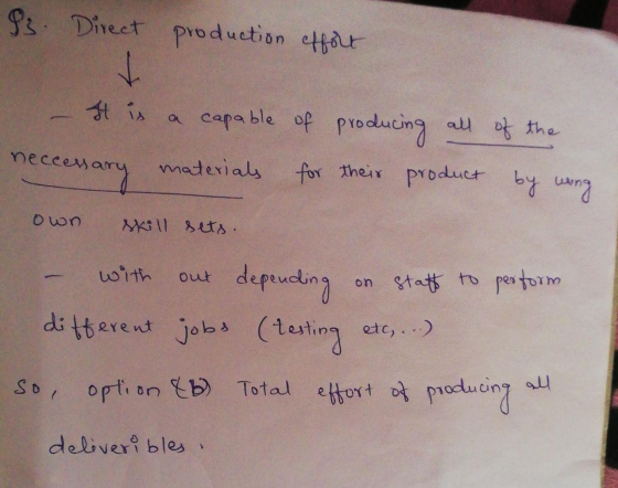 83. Direct production effort V It is a capable of producing all of the materials for their product neccessary by wrong own sk