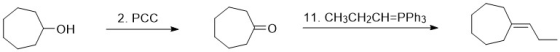 -OH ( 2. PCC 2. Pcc , 11. CH3CH2CH=PPh3 áo 1. CHACH-CH=Phi. - OH
