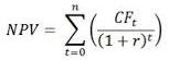 Σ CF NPV = (1 +r), t=0