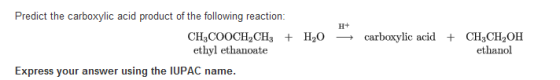 Predict the carboxylic acid product of the followi