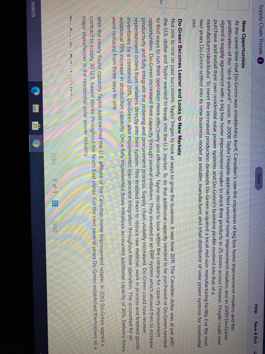 Supply Chain Trends Simo Help Save & Exit s New Opportunities At the same time that Do Green was establishing itself, Canadia