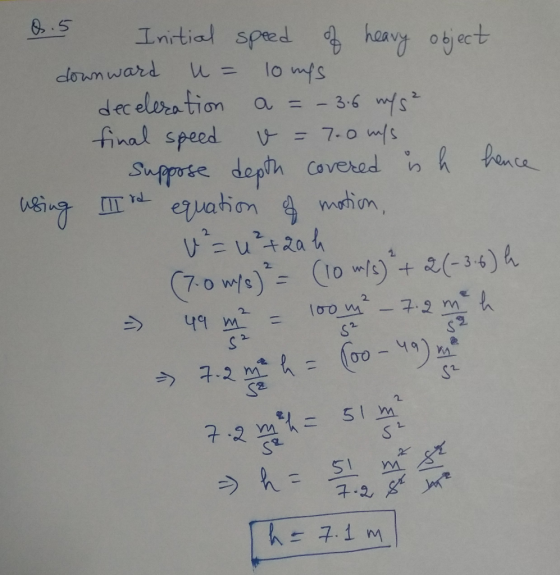 mi-t heav clohm ward ll = 10 a -3.6 final speed. 1)- = 7.0 wYs 2 드 구.1 m