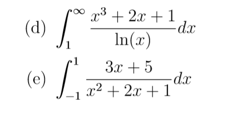 poo 23 + 2x +1de (d) Ja In(r)