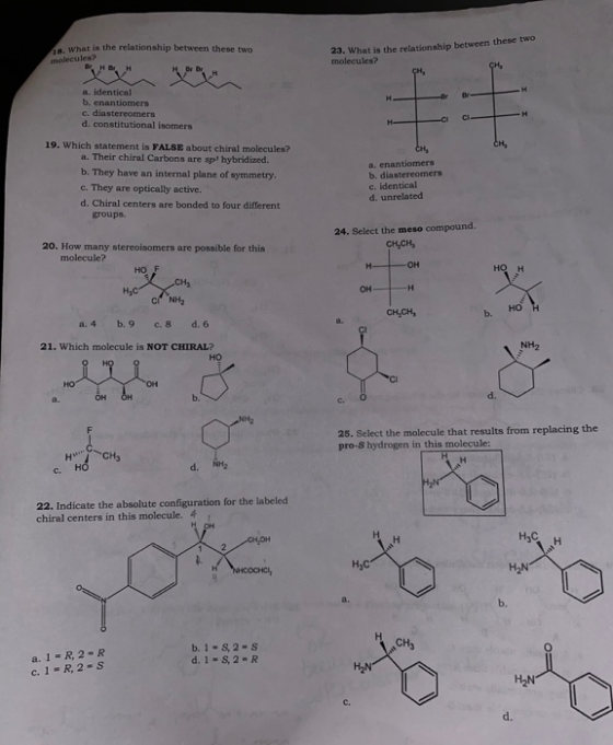 What is the relationship between these two 23. What is the relationship between these two molecules? molecules? BH BH que a.