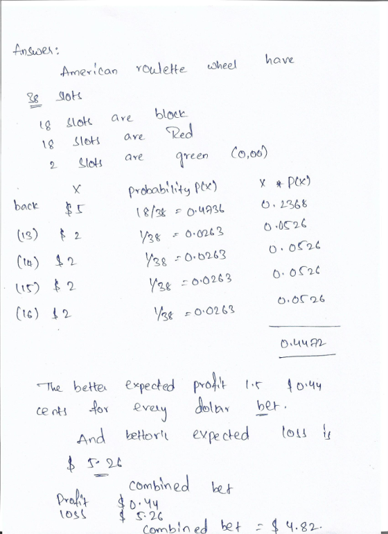 have Amercan ouletteoheel Sot (lok are bloc le ave Red avegreen Co,o) back 834a3 2368 3 0263 (3) 2 2 Is) 2 38 00263 The bette expected proft tr 404y Ce nt olh be OY And bellort evpe cted i 24 Combined bet S. 26 Combined bet.82