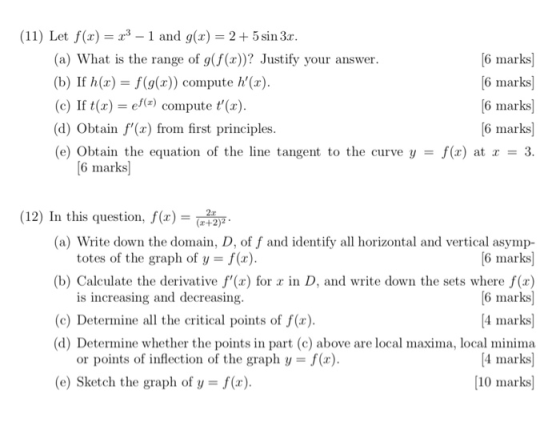 (11) Let f(x) x3 - 1 and g(x) = 25 sin 3r (a) What is the range of g(f(x))? Justify your answer (b) If h(r) f(g(x)) compute h