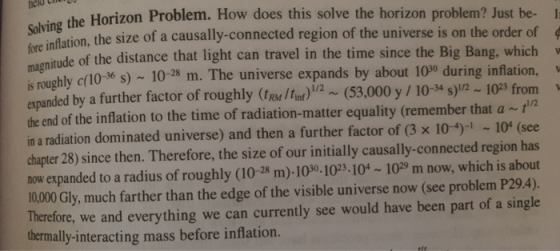 held Solving the Horizon P, he Horizon Problem. How does this solve the horizon problem? Just be. I stion the size of a causa