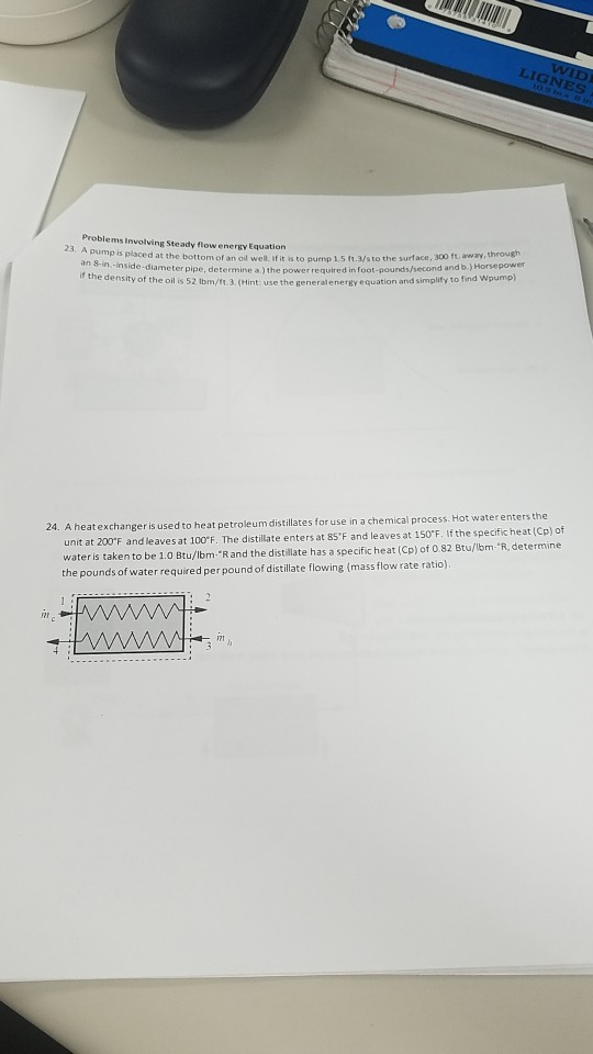 LIGNES WID Problems involving Steady flow energy Equation 23. A pump is placed at the bottom of a Maced at the bottom o t her