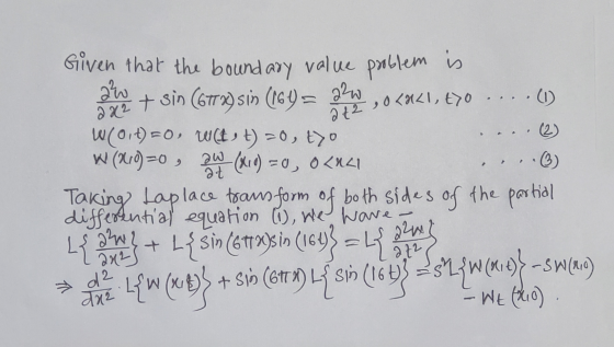 2t2 0 KALI, tyo 2 x2 (2) at Given that the boundary value problem is 22w + sin (67729 sin (164)= 22w W(0,t=0, Wet, t) =0, to