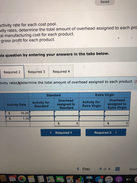 Saved activity rate for each cost pool. wity rates, determine the total amount of overhead assigned to each pro cal manufactu