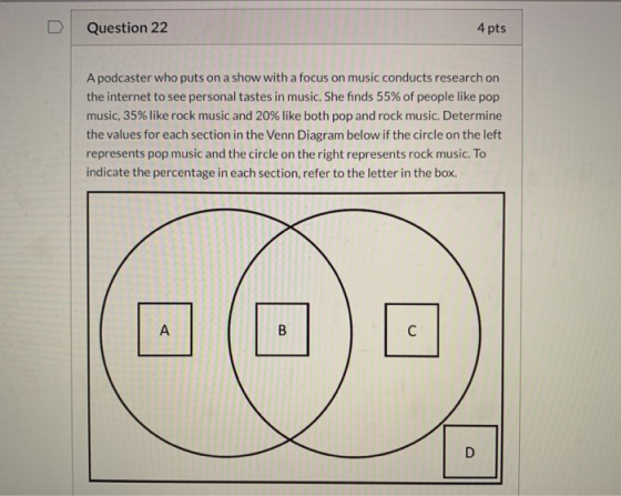 Question 22 4 pts A podcaster who puts on a show with a focus on music conducts research on the internet to see personal tast