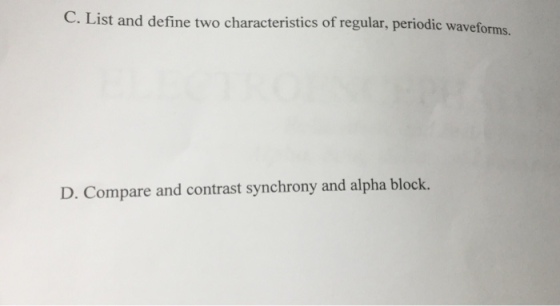 List and define two characteristics of regular, pe