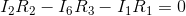 I_{2}R_{2}-I_{6}R_{3}-I_{1}R_{1}=0