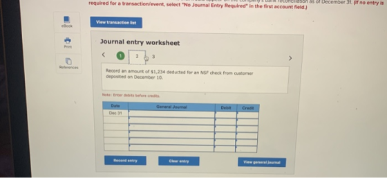 JL. (nu erys D ICCOLI USUI ULLUM required for a transaction/event, select No Journal Entry Required in the first account fie