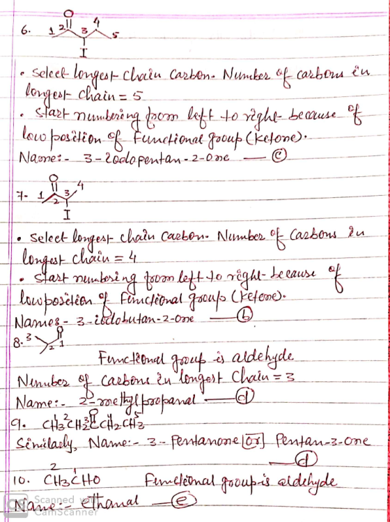 6. selles I - Seleck longest- Clacêu Carbon. Number of carbous eu longest chain = 5 1: Slazt mumbering doom left to righe- be