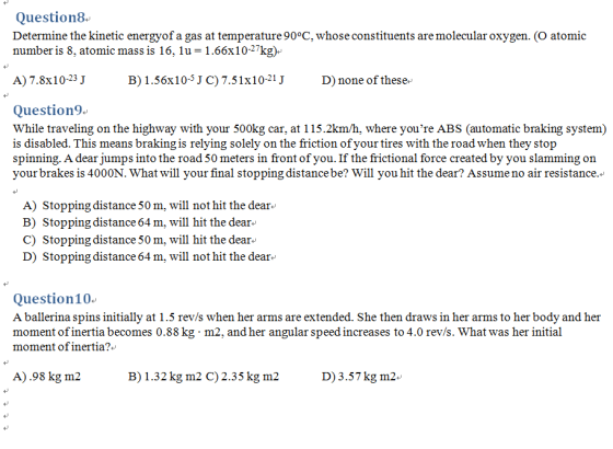 Determine the kinetic energy of a gas at temperatu
