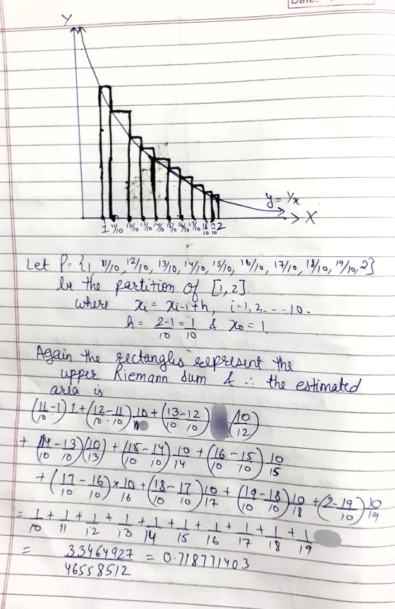 OIL. Jo In 2X Let P = 2 9/0 12/0, 1²0, 14/10, 18/10, 18/ 17/10 18/10,1%0,23 be the partition of [, 2]. where x = xi-lth, i=1,