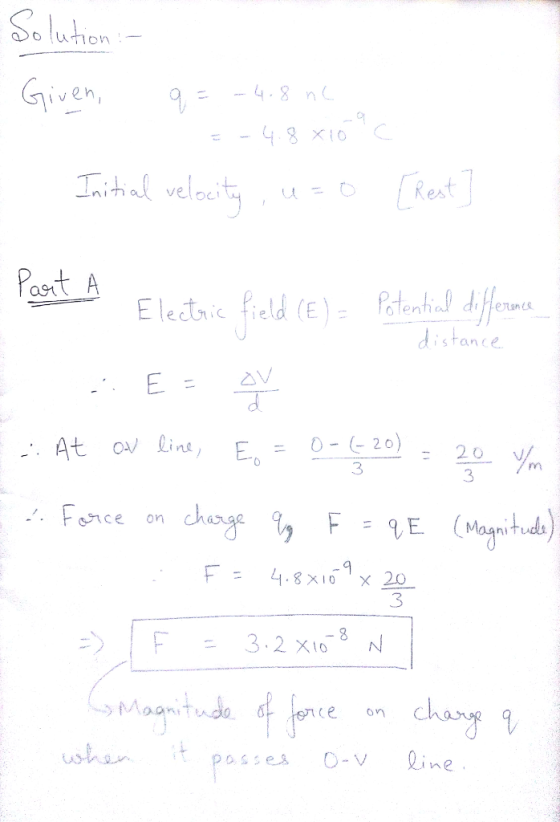 iven, q= -4.8 nL Post A distance At ov Lint, Eo= 으.EN) 2e y 20 V 3 2 3 e on