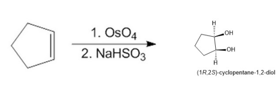 1. OsO4 2. NaHSO3 ?? (1R,2S)-cyclopentane-1,2-diol