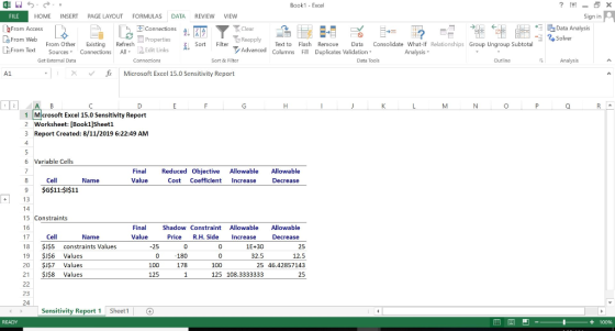 X ? 4 - 5 Sign in Data Analysis Clear -3 = 2 Solver Book1 - Excel FILE HOME INSERT PAGE LAYOUT FORMULAS DATA REVIEW VIEW From