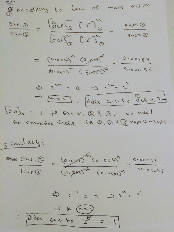 & Accolding to law of mass action: Exc. Rate o Ex - 3 Exer [cum [F] Rate 0.00184 - scooth (0.goo 0.00184 (0.002) corror 1.000