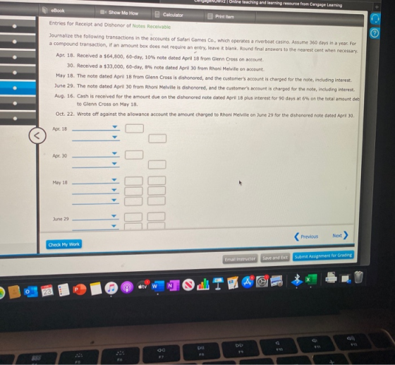 Lunga NUWV2 online teaching and learning resource from Cangage Leaming Book * Show Me How Calculator Print Item Entries for R