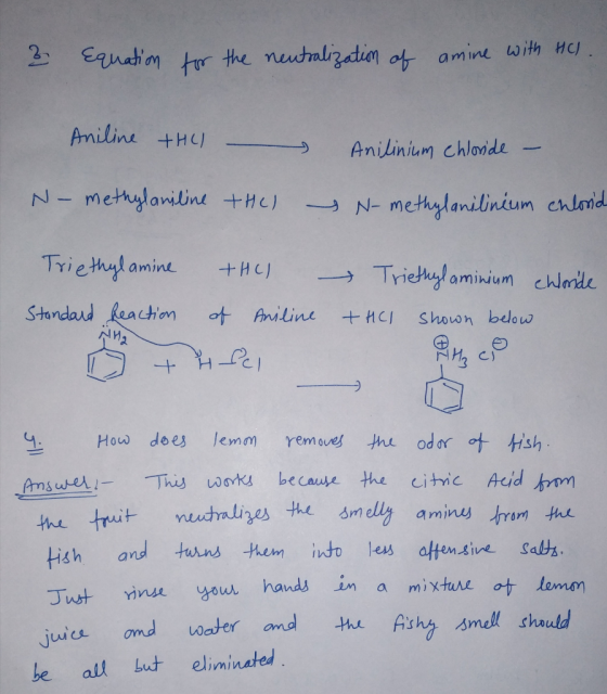 amine, with HC methulanilinium chlo Triethylamine +HC) → Tridnglaminium chane Standand heachon ot Aniline +HCI below shown NW
