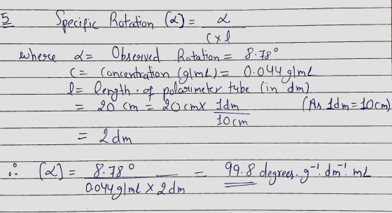 Specipie Ratatan (a)= here d Obaced Ratatian 8.180 ((oncanhrton9n 004glml L= length_af palaincky tebe (in dm) 20cm ddm 1ocm