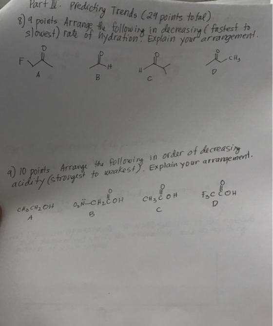 Predicting Trends a point arrange the following i