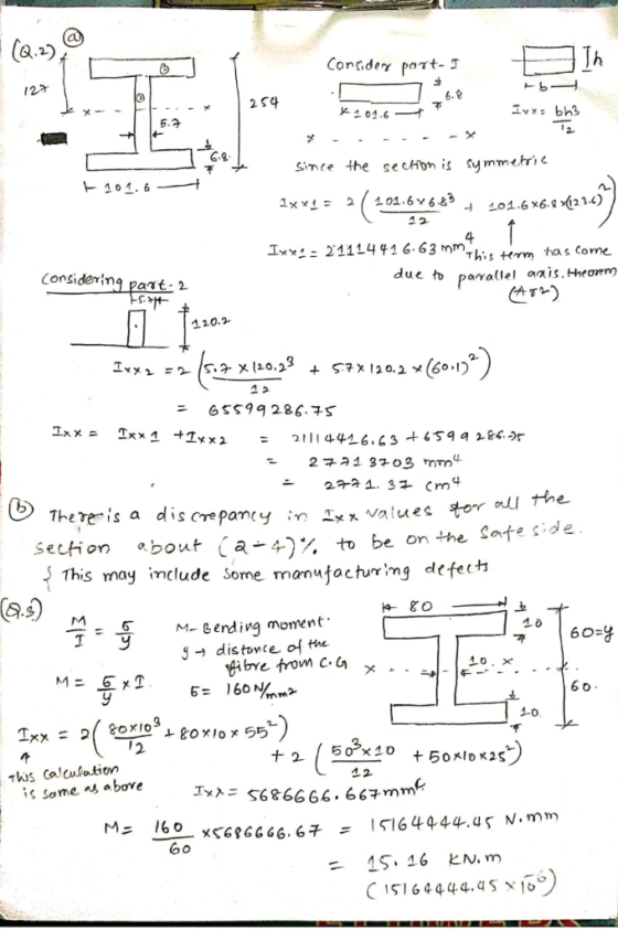 (a.2) Conc,dry part- 12オ 6.e 2 S 4 5구 6.9 Since the sechdn is Symmetri 1xx2 101.66.& 그2 **-ニ2111441 6.63 mm 4 ha s Come Cons