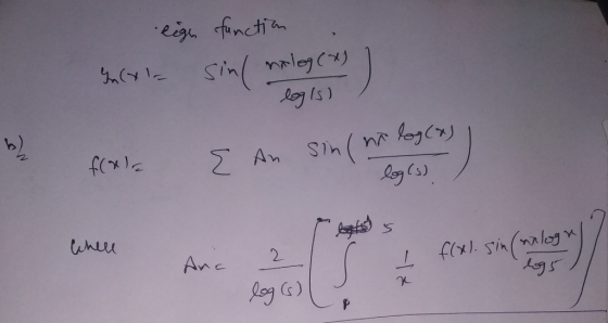 eigen function . logist a go E An sin a boste s where f(w). sinalogn Ana Ang 2 lgs