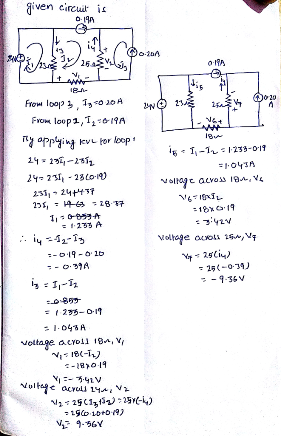 iven circuit ic ㆁ.HA o IA A)020 Frou loop1,1 ins tev or loop t 1.2 A -39 25 (-0,3%) 1.253-0.19 = 1 . 043 A Voltage acvoil 8a, V/