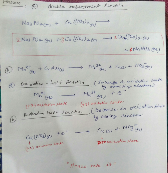 Answer. O O double double replacement Reaction. Na3PO4caa) + Ca(NO3)2,64) 2 Naz PO4 (ar) + 3 Ca(NO3)2 (aa) 1 Cap (PO4)2 (s) +