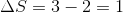 AS = 3 - 2 = 1