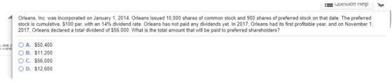 Quesuon Heip Orleans, Inc. was incorporated on January 1, 2014. Orleans issued 10,000 shares of common stock and 900 shares o