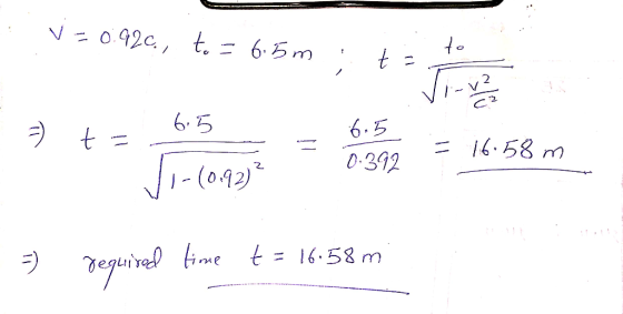 V=0.920, t. = 6.5m to t t = 6.5 0.392 16.58 m 2 Vi-(022) required time t = 16.58m