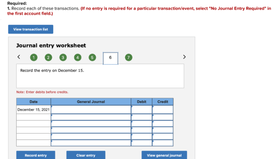 Required: 1. Record each of these transactions. (If no entry is required for a particular transaction/event, select No Journ
