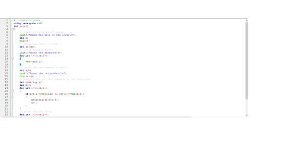 #include<iostream> using namespace std; int main() // input the size of the array cout<<Enter the size of the array\n; int