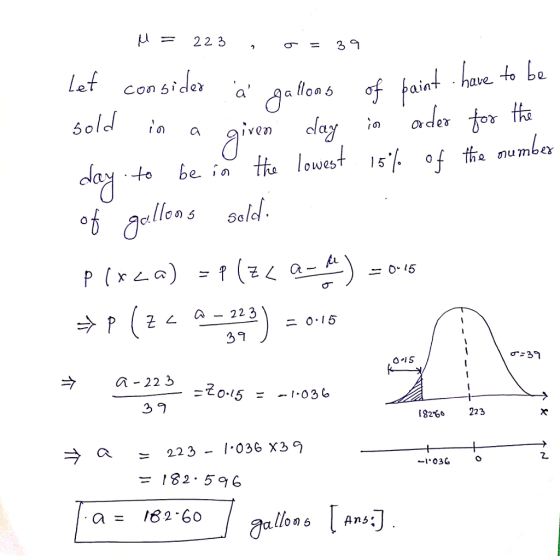 μ= 223 , σ= 39 aint have to be tの a 冫の clal e の u lowest 15 les seld 31 a-223 39 1826» 223 03G 2. 182, 596 a= 182.60 7a llo๑ 6