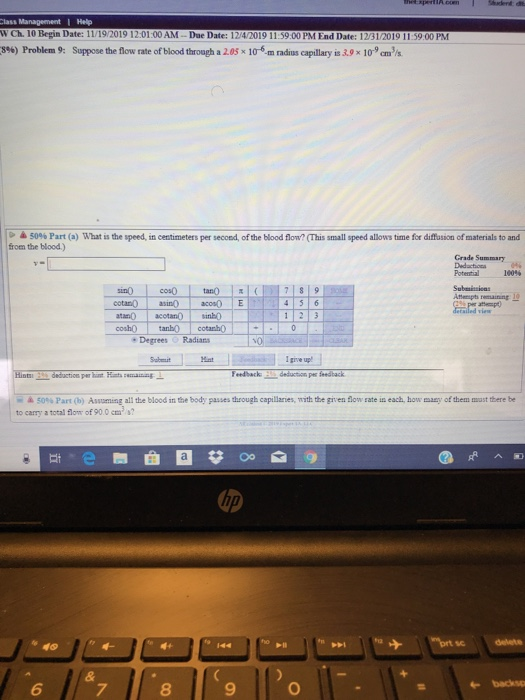Experim e nt Class Management | Help W Ch. 10 Begin Date: 11/19/2019 12.01:00 AM - Due Date: 12/4/2019 11:59:00 PM End Date: