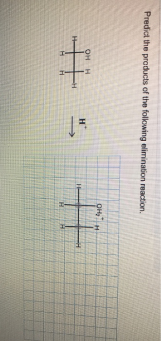 Predict the products of the following elimination reaction. OH H