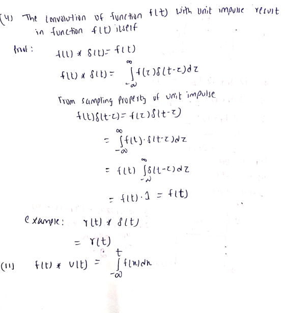 result Inaf : ZP(2.7 (4) The i onvolution of function flt) with unit impuse a in function flt) itself 410) * Sit)- flt) flt)
