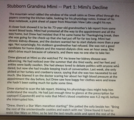 Stubborn Grandma Mimi -- Part 1: Mimis Decline The mountain wind rattled the window of the small cabin as Drew sifted throug