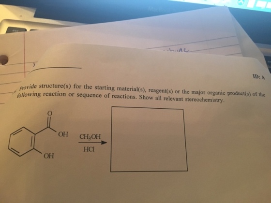 Provide structure(s) for the starting material(s),