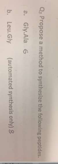 Propose a method to synthesize the following pepti